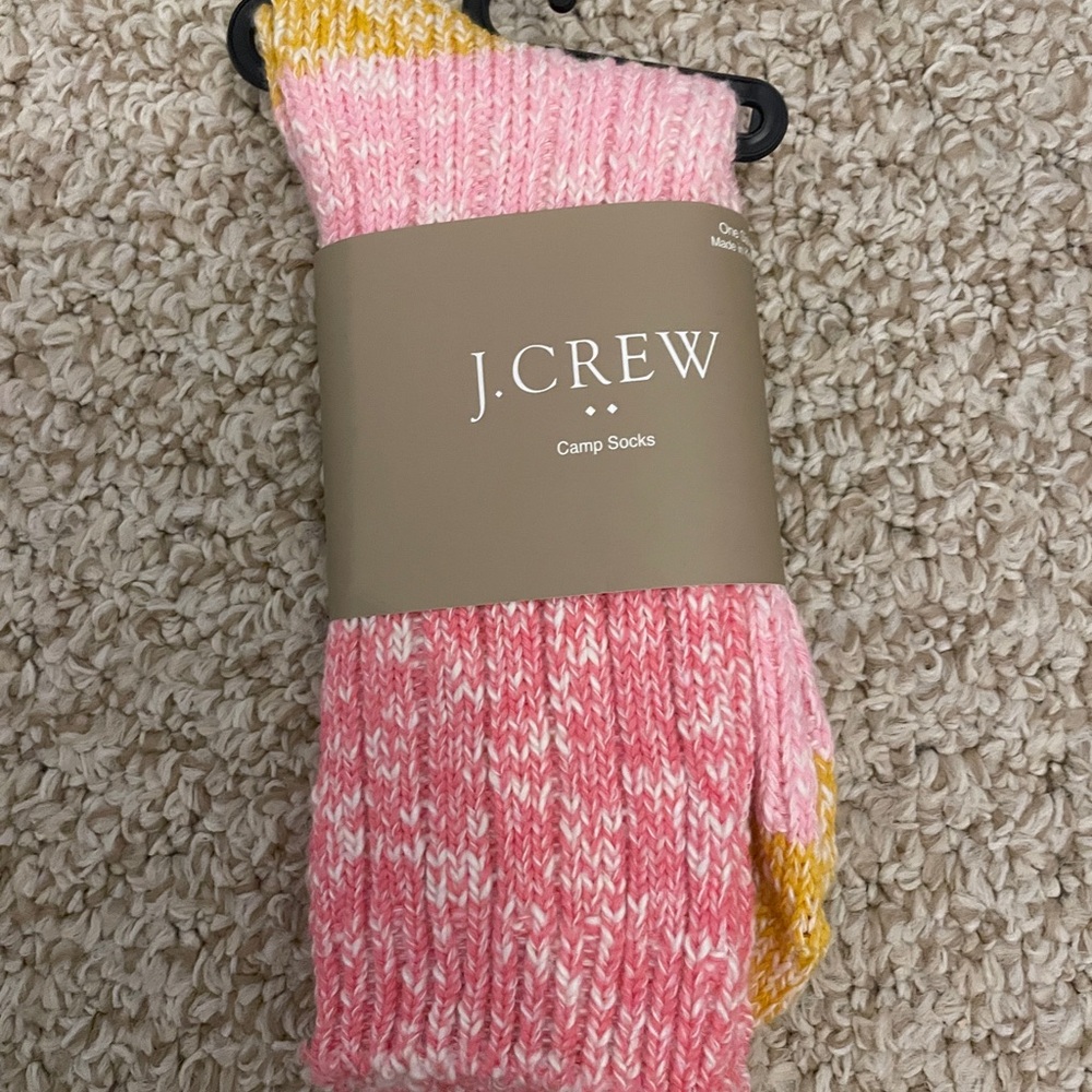 J. Crew Pink and Yellow Camp Socks